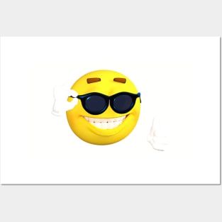 Emoji Happy Face Thumbs Up Social Distance Cool Funny Emoji 2020 Posters and Art